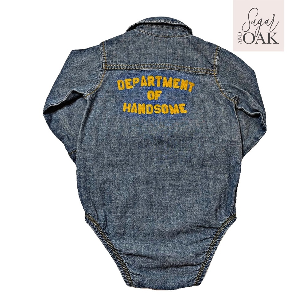 Carter’s Kids Boys Chambray Onesie Handsome 18 mo.